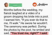 My Groom Deliberately Threw Me into the Pool During Our Wedding Photoshoot – My Dad’s Response Left Everyone Speechless