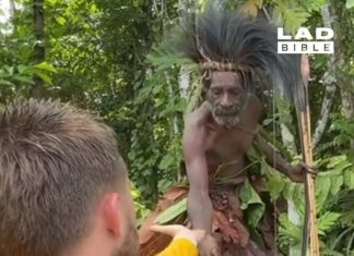 Moment TikToker flees ‘cannibal tribe’ after offering them a gift that is rejected