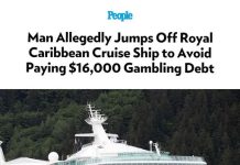 Man Allegedly Jumps Off Royal Caribbean Cruise Ship to Avoid Paying $16,000 Gambling Debt