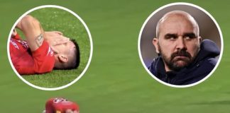 Heartbreaking moment soccer stars collapse to ground in tears as their manager, 44, dies during game