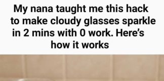 My nana taught me this hack to make cloudy glasses sparkle in 2 mins with 0 work. Here’s how it works