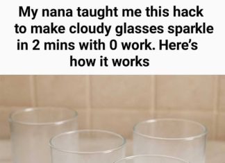 My nana taught me this hack to make cloudy glasses sparkle in 2 mins with 0 work. Here’s how it works