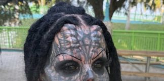 A woman who has most of her body covered in tattoos and keeps her nose in a jar has shared some incredible transformation pictures.