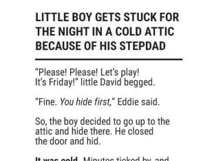 A little boy spends the night in a cold attic, playing hide-and-seek with his stepfather.
