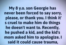 WHY DO I NO LONGER MAKE MY SON SAY ‘THANK YOU’ OR ‘SORRY’