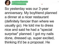 THE NIGHT I THOUGHT HE WAS PROPOSING HE PLAYED A JOKE INSTEAD—SO I GAVE HIM A BETTER ONE BACK