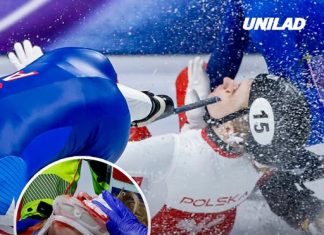 Olympic speed skater rushed to hospital after opponent’s blade slices her face in horror injury