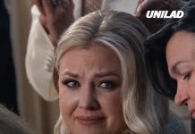 Three word phrase mouthed by Erika Kirk as she was being mentioned by Trump in State of the Union speech