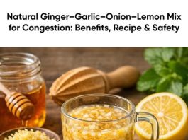 Natural Ginger–Garlic–Onion–Lemon Mix for Congestion: Benefits, Recipe & Safety