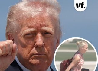 Who is the ‘mystery woman’ with a large red bag spotted following Donald Trump around? Several theories have emerged