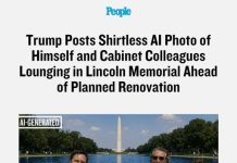 Trump Posts Shirtless AI Photo of Himself and Cabinet Colleagues Lounging in Lincoln Memorial Ahead of Planned Renovation