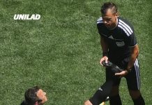 Chaos at the World Cup as referee suffers severe leg cramp during USA v Australia match