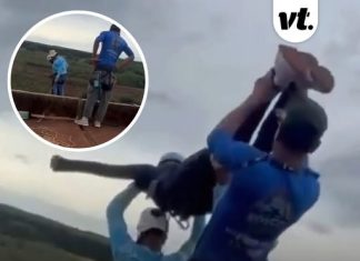 Horrific moment woman, 21, is thrown to her death after bungee crew allegedly failed to attach safety rope
