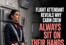 WHY FLIGHT ATTENDANTS SIT ON THEIR HANDS DURING TAKE OFF AND LANDING — THE SURPRISING REASON REVEALED