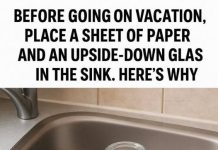 Here’s why you should always leave an upturned glass and a piece of paper in the sink before going on vacation