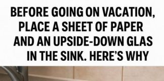 Here’s why you should always leave an upturned glass and a piece of paper in the sink before going on vacation