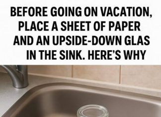Here’s why you should always leave an upturned glass and a piece of paper in the sink before going on vacation
