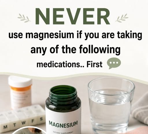 NEVER use magnesium if you are taking any of the following m…