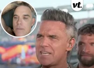 Robbie Williams addresses what white substance that fell out of his mouth at World Cup final was