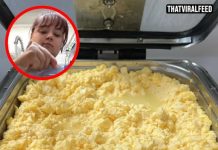 Guests Recoil After Hotel Worker Shows How Buffet Scrambled Eggs Go From Bag To Tray