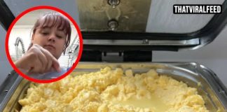 Guests Recoil After Hotel Worker Shows How Buffet Scrambled Eggs Go From Bag To Tray